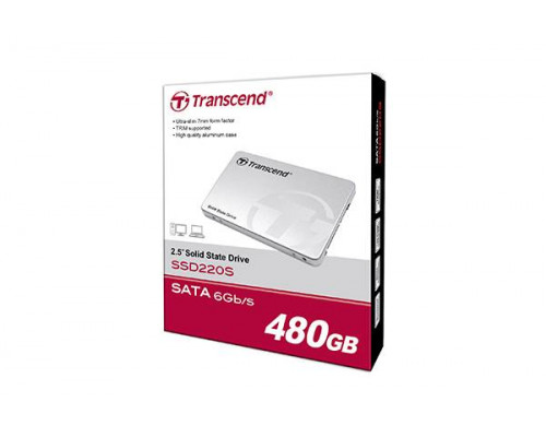 Твердотельный диск 480GB Transcend 220S, 2.5", SATA III [R/W - 450/550 MB/s]